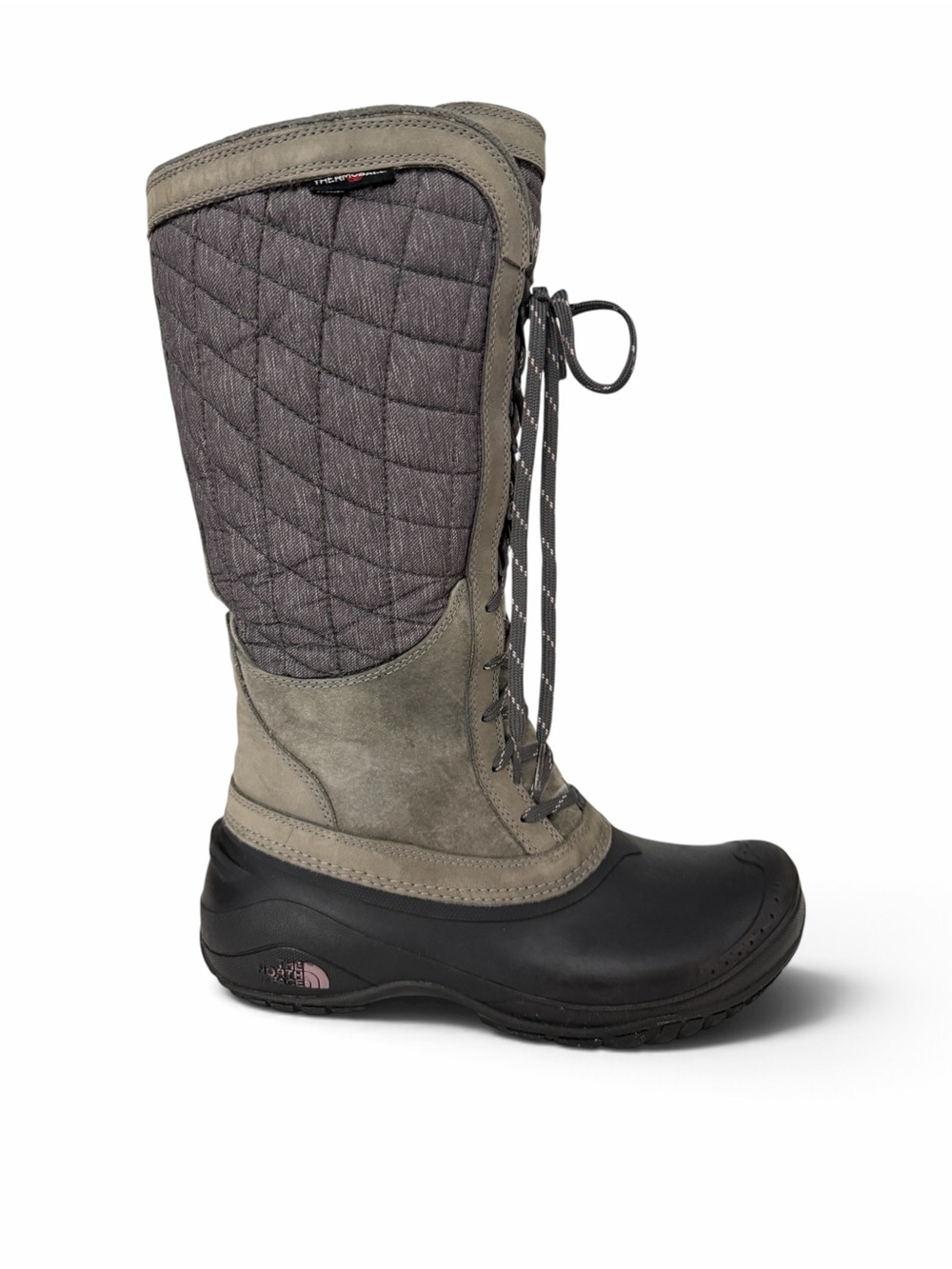 THE NORTH FACE Grey ThermoBall Utility Tall Insulated Winter Boots size 9.5